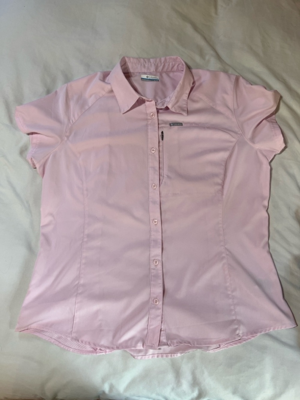 Columbia Light Pink Short Sleeve Button-Up Shirt